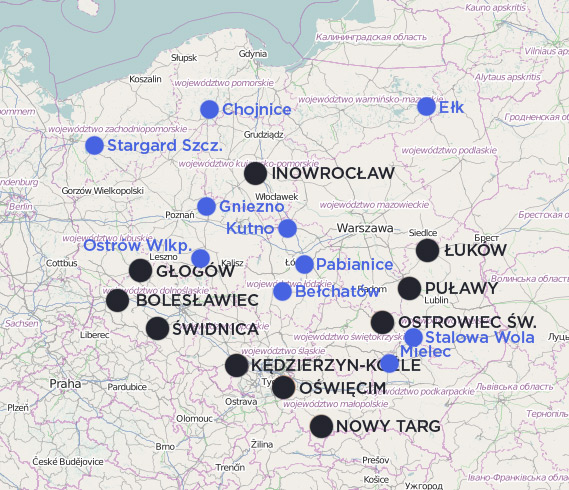 mapa: OpenStreetMap, dane: oprac. własne