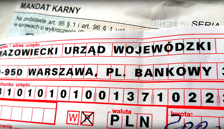 Stary wzór blankietu wpłaty mandatu karnego (do końca 2015 r.) /fot. L-instruktor